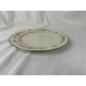 Noritake Christina 7056 Ivory China Salad Plate 8 Inch Floral Silver Trim